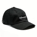 Rex Club | The Rex Club OFFSEASON 23 Slouch is a black 100% cotton slouch fit hat with "Offseason." embroidered in white on the front, shown against a white background. | Custom Caps | Custom Hats | Team Headwear | UK