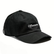 Rex Club | The Rex Club OFFSEASON 23 Slouch is a black 100% cotton slouch fit hat with "Offseason." embroidered in white on the front, shown against a white background. | Custom Caps | Custom Hats | Team Headwear | UK