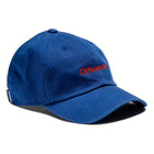 Rex Club | The Rex Club OFFSEASON 23 Slouch is a blue, 100% cotton cap featuring "Offseason." embroidered in red on the front, a curved brim, visible stitching, and a comfortable slouch fit. | Custom Caps | Custom Hats | Team Headwear | UK
