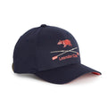 Rex Club | Rex Club Leander Club cap: a navy blue baseball cap featuring a pink embroidered hippo above crossed oars and “Leander Club,” capturing the heritage of this iconic rowing club. Finished with a pink underside on the brim, this bespoke premium cap is perfect for enthusiasts and supporters. | Custom Caps | Custom Hats | Team Headwear | UK
