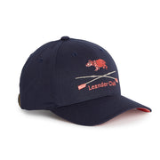 Rex Club | Rex Club Leander Club cap: a navy blue baseball cap featuring a pink embroidered hippo above crossed oars and “Leander Club,” capturing the heritage of this iconic rowing club. Finished with a pink underside on the brim, this bespoke premium cap is perfect for enthusiasts and supporters. | Custom Caps | Custom Hats | Team Headwear | UK