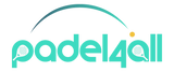 Rex Club | Logo reading “padel4all” in teal letters, with the "a"s replaced by padel rackets and a yellow ball above the "4." An arched teal line curves over the top, suggesting a ball’s trajectory. | Custom Caps | Custom Hats | Team Headwear | UK