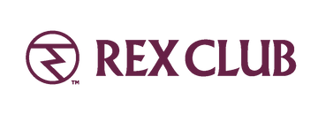 Rex Club | Logo with a maroon, stylized “R” inside a circle, followed by the words “REX CLUB” in bold, uppercase maroon letters on a light gray background. | Custom Caps | Custom Hats | Team Headwear | UK