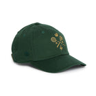 Rex Club | Certainly! Here’s a rewritten sentence incorporating your product data: The Rex Club MTRC – Green cap is a dark green baseball cap made from 100% cotton, featuring gold embroidery of two crossed tennis rackets, “1816,” a small crown, and a fleur-de-lis on the front. Inspired by traditional Manchester Tennis & Racquets Club caps, this piece of club merchandise includes a curved brim and an adjustable strap at the back. | Custom Caps | Custom Hats | Team Headwear | UK