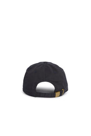 Rex Club | A navy baseball cap shown from the back, featuring an adjustable strap with a brass buckle. This Rex Club MTRC cap is classic club merchandise for any Manchester Tennis & Racquets Club supporter. | Custom Caps | Custom Hats | Team Headwear | UK