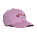 Rex Club | Sure! Here’s a revised version using the provided product data: The Rex Club “In the details - Parma Violet” cap is a light purple, 100% cotton slouch baseball hat featuring “REX CLUB Headwear Co. HAWAII” embroidered on the front in maroon, blue, and yellow threads. Displayed against a white background, it’s an ideal summer accessory for fans of laid-back style. | Custom Caps | Custom Hats | Team Headwear | UK
