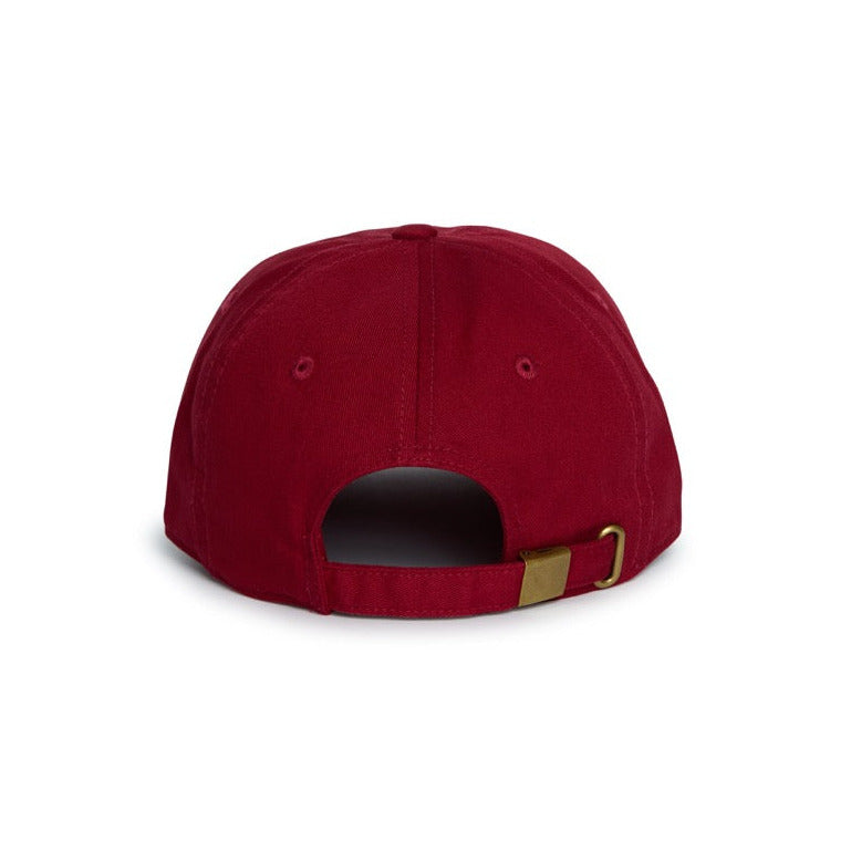 Rex Club | The image shows the back view of the “In the details - Tyrian” baseball cap by Rex Club, featuring 100% cotton material, an adjustable strap, and a brass buckle. | Custom Caps | Custom Hats | Team Headwear | UK