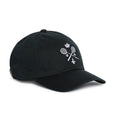 Rex Club | Sure! Here’s your rewritten sentence using the provided product data: The Rex Club MTRC - Black cap features a classic black design with white embroidery on the front, displaying two crossed tennis rackets, a crown, “1876,” a fleur-de-lis, and three small dots. This timeless piece of club merchandise is perfect for fans and members of the Manchester Tennis & Racquets Club. | Custom Caps | Custom Hats | Team Headwear | UK
