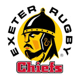 Rex Club | Logo of the Exeter Rugby Chiefs featuring a stylized profile of a warrior in a helmet, with "Exeter Rugby" curved around the top and "Chiefs" in bold red letters at the bottom. | Custom Caps | Custom Hats | Team Headwear | UK