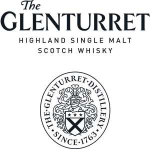 Rex Club | The Glenturret logo with text "The Glenturret Highland Single Malt Scotch Whisky" above a circular crest that reads "The Glenturret Distillery Since 1763" surrounding a shield with decorative elements. | Custom Caps | Custom Hats | Team Headwear | UK